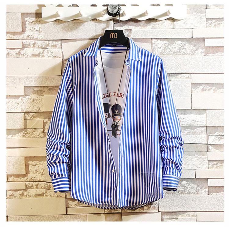 ストライプシャツ メンズ ボダンダウンシャツ 長袖シャツ カジュアル 50代ファッション ビジネス ワイシャツ スリム 春秋 |  | 11