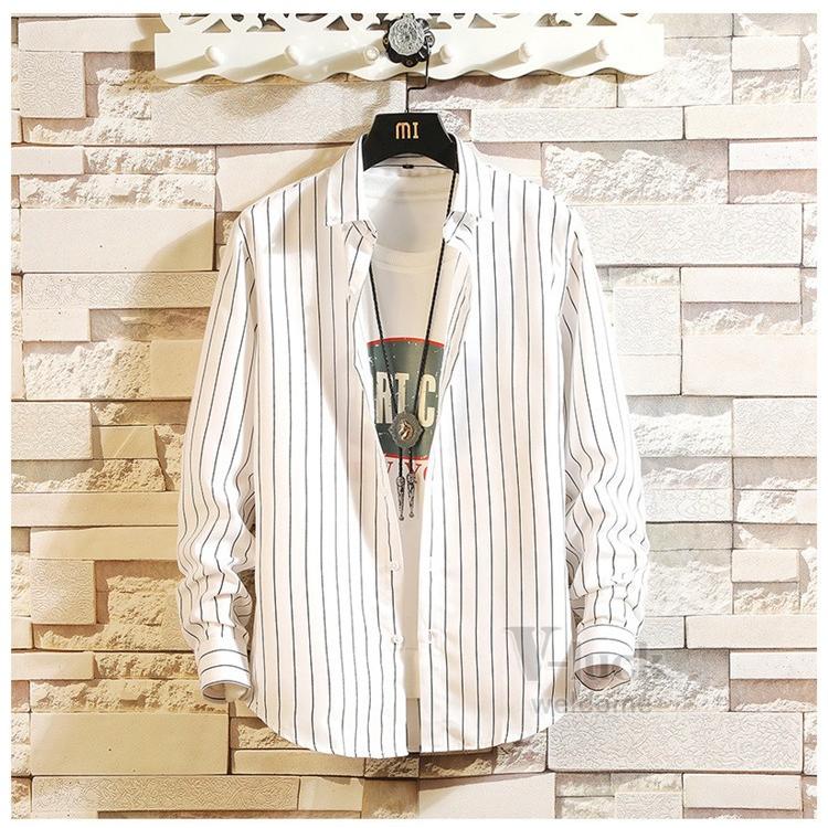 ストライプシャツ メンズ ボダンダウンシャツ 長袖シャツ カジュアル 50代ファッション ビジネス ワイシャツ スリム 春秋 |  | 15