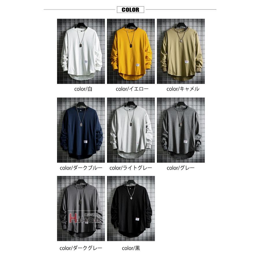 Tシャツ メンズ 長袖 無地 ロンT ティーシャツ カットソー