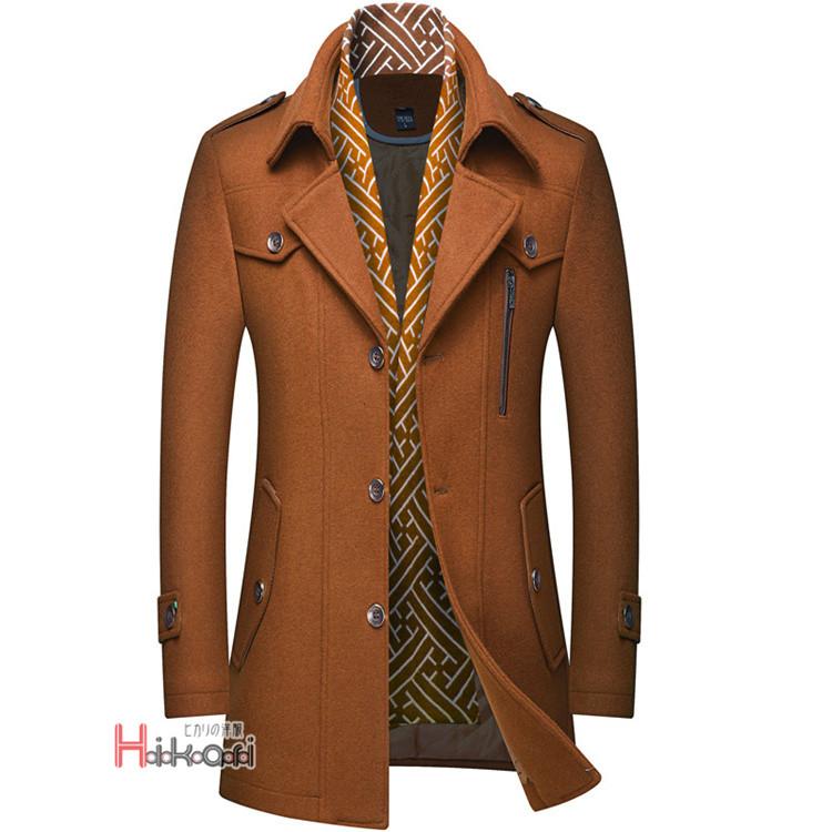コート メンズ 秋冬 40代 50代 チェスターコート ウール ビジネスコート 中綿入 防寒 アウター マフラー脱着式 |  | 09
