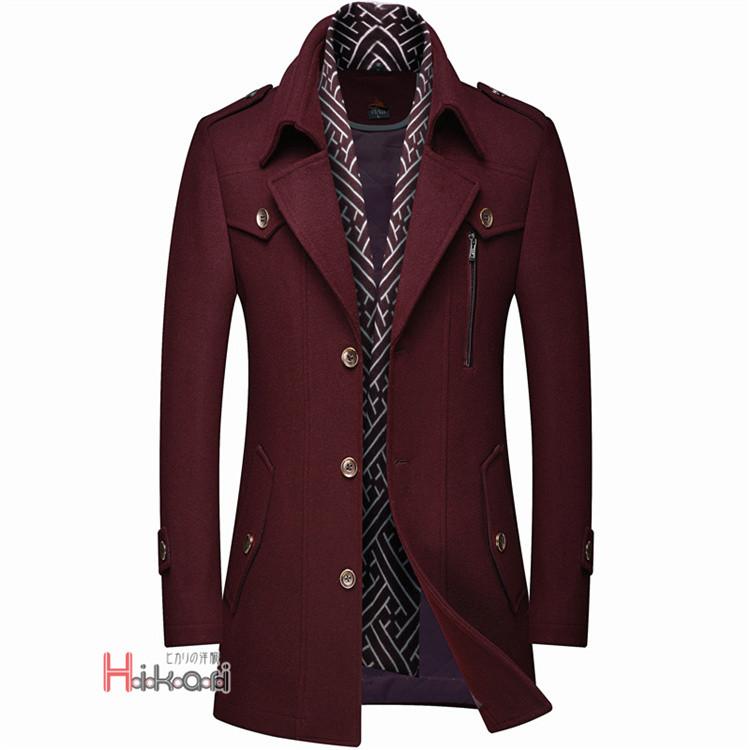 コート メンズ 秋冬 40代 50代 チェスターコート ウール ビジネスコート 中綿入 防寒 アウター マフラー脱着式 |  | 10