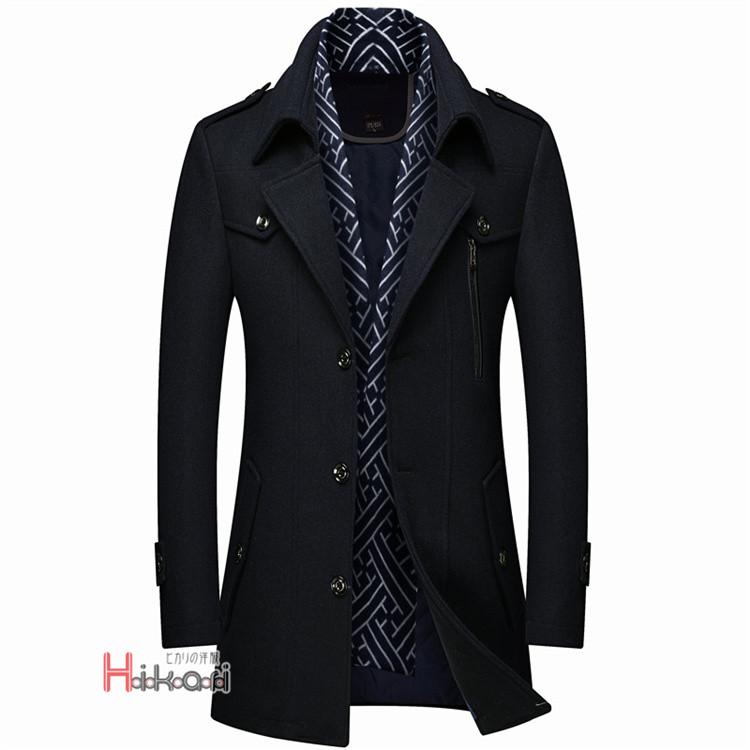 コート メンズ 秋冬 40代 50代 チェスターコート ウール ビジネスコート 中綿入 防寒 アウター マフラー脱着式 |  | 13