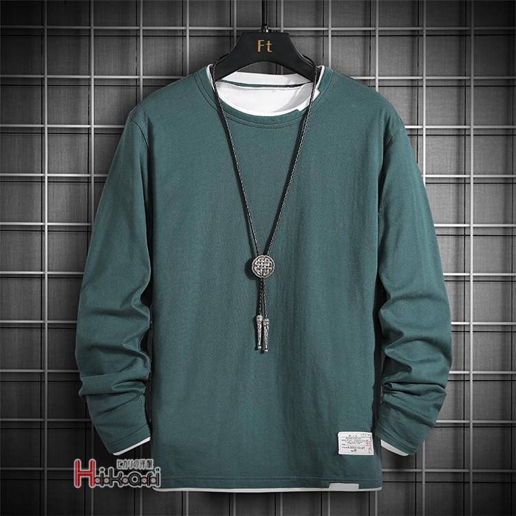 ロンT メンズ ロングTシャツ 長袖Tシャツ クルーネック アメカジ