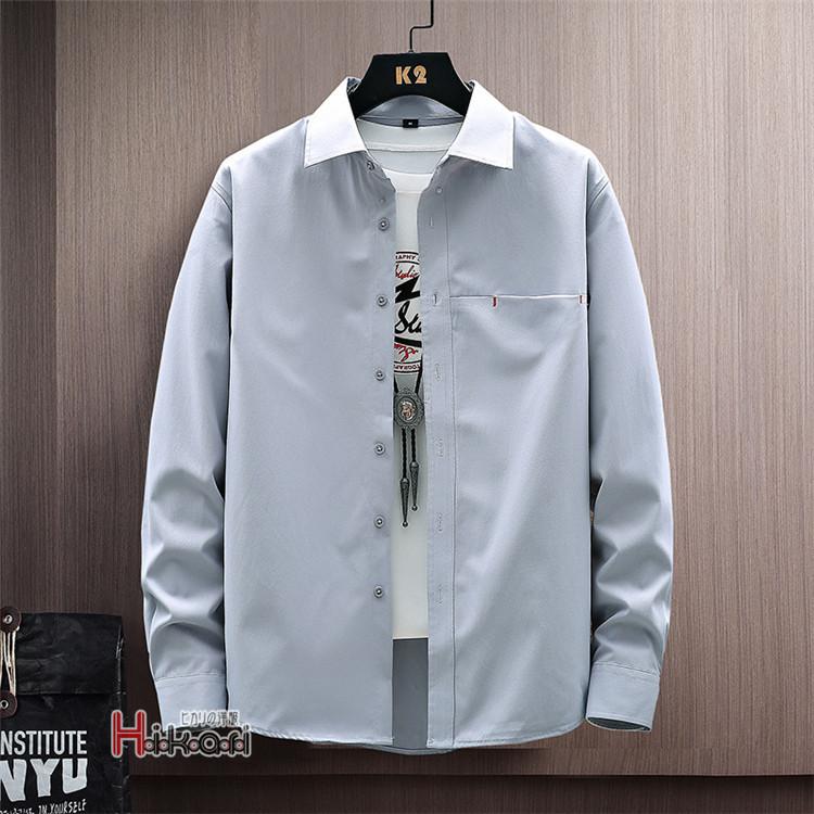 長袖 白シャツ メンズ カジュアルシャツ おしゃれ ビジネス ワイシャツ 秋物 ホワイト ブラック 白 黒 Ota V Luck 通販 Yahoo ショッピング