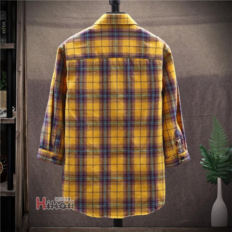 七分袖シャツ メンズ 開襟シャツ 七分袖 カジュアルシャツ チェック柄