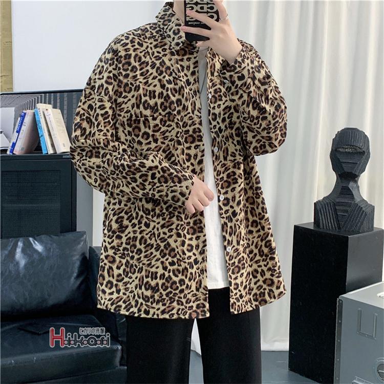 ヒョウ柄 シャツ メンズ 長袖 おしゃれ カジュアルシャツ トップス