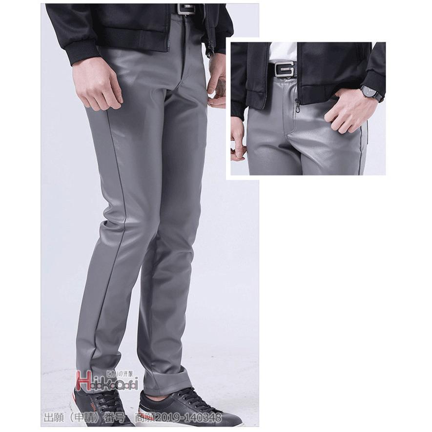 レザーパンツ スキニー メンズ スキニーパンツ 革パンツ 細身 フェイク