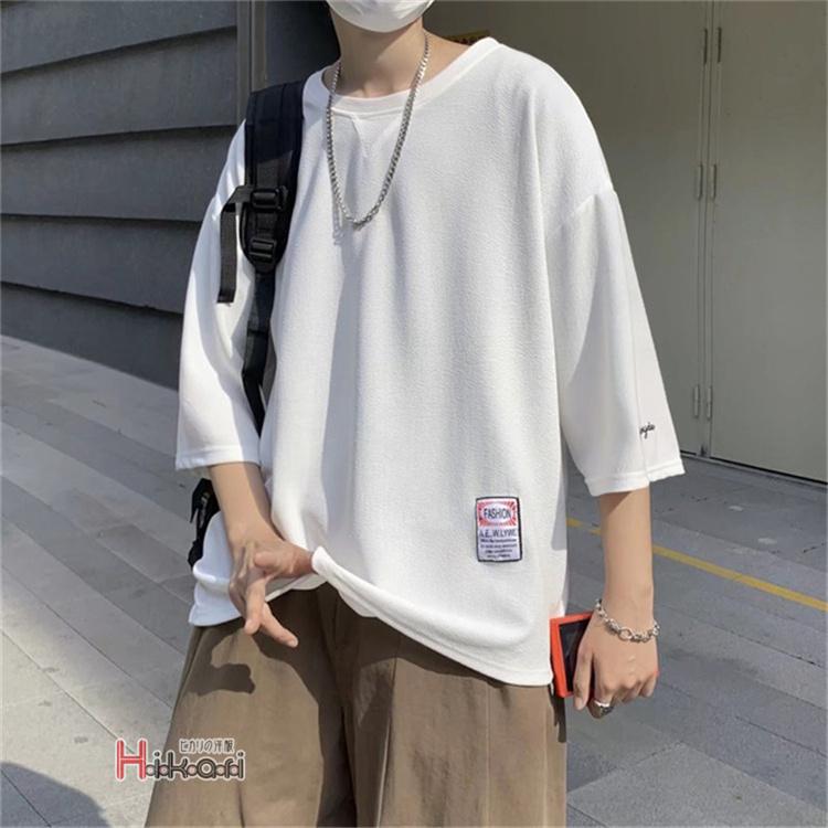 黒tシャツ 白tシャツ メンズ ティーシャツ 超歓迎 七分丈tシャツ 夏物 父の日 フェイクレイヤード カジュアル ルームウェア