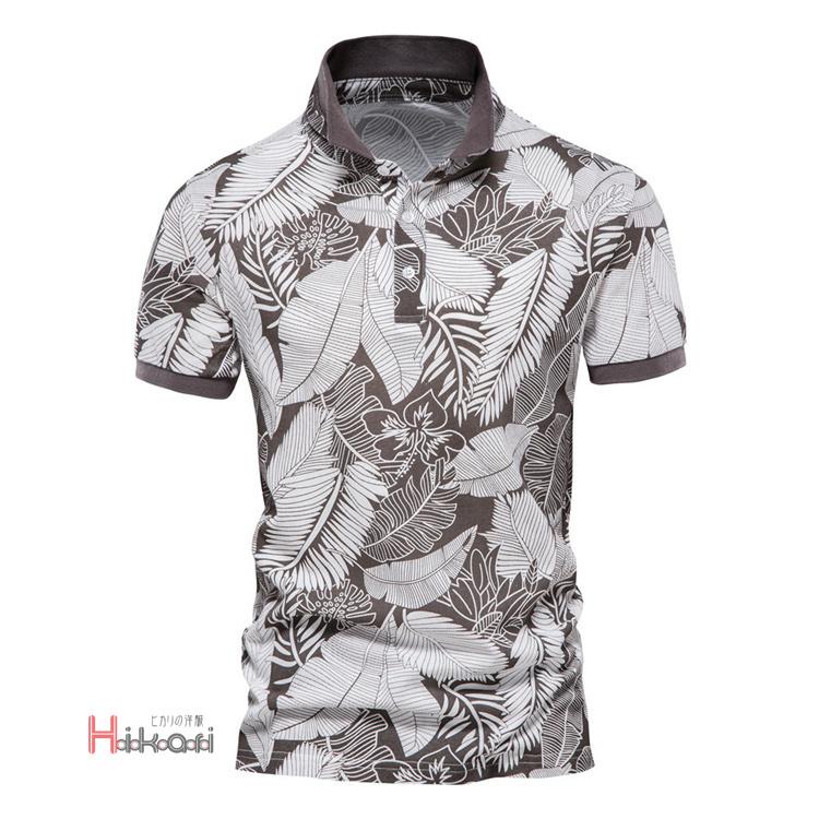 新作人気 ポロシャツ メンズ 半袖 ゴルフシャツ 花柄シャツ プルオーバーシャツ 紳士服 かっこいい おしゃれ 父の日 G Grafiti Si