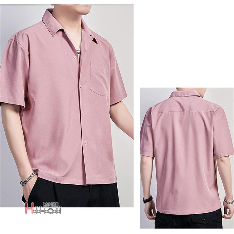 半袖シャツ メンズ ビジネス オープンカラーシャツ 開襟シャツ