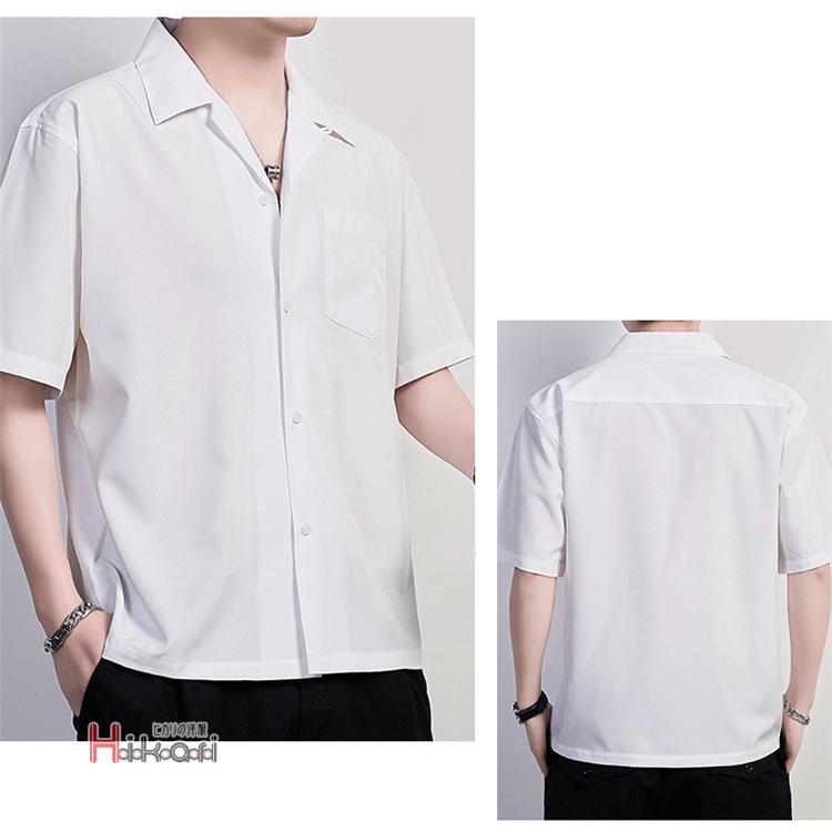 半袖シャツ メンズ ビジネス オープンカラーシャツ 開襟シャツ