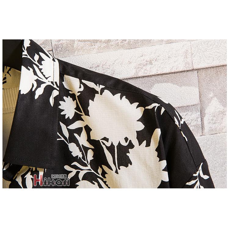 総柄シャツ メンズ 長袖 アロハシャツ トップス カジュアル