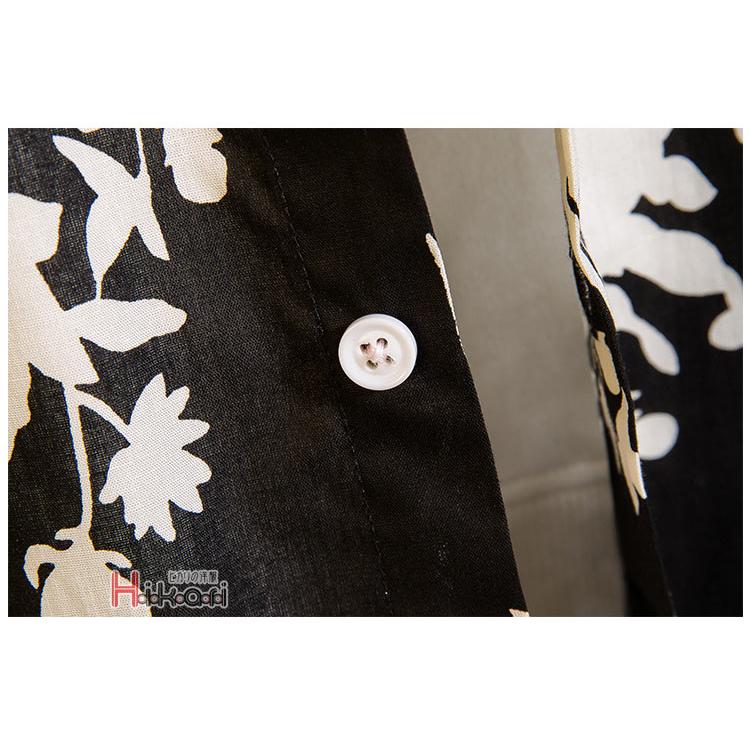 希少 NEAT ALOHA アロハシャツ 長袖 総柄 花柄 メンズ L ネイビー 希少 NEAT ALOHA アロハシャツ 長袖 総柄 花柄 メンズ L