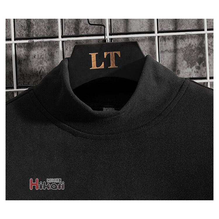 トレーナー メンズ 無地 モックネック ハイネック 微起毛