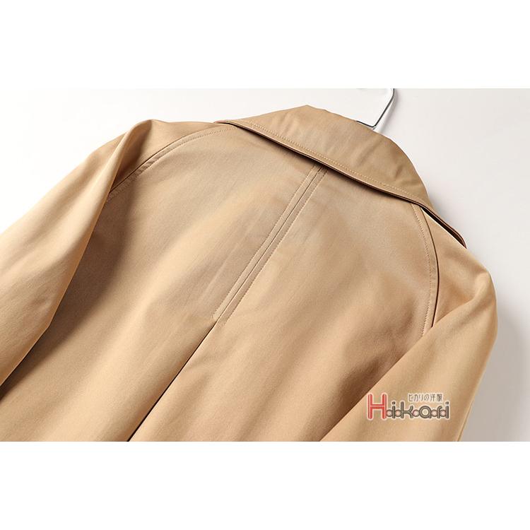 新品タグ　定価6万　flannel スプリングコート　ベルト付　ガウン　コットン コート メンズ ビジネスコート ダブルコート トレンチコート