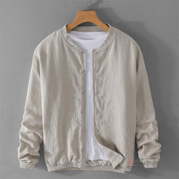 綿麻 メンズ アウター スタジャン サマー MA-1 リネン株式会社錦 スタジアムジャンパー 春夏 綿麻ジャケット メンズ アウター スタジャン サマージャケット MA-1