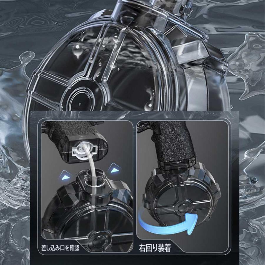 電動水鉄砲 ウォーターピストル 高速連射 LEDライト付き 貯水タンク搭載 充電式 水漏れ防止 強力射程 大人 子供兼用 プール ビーチ 夏の水遊び |  | 06