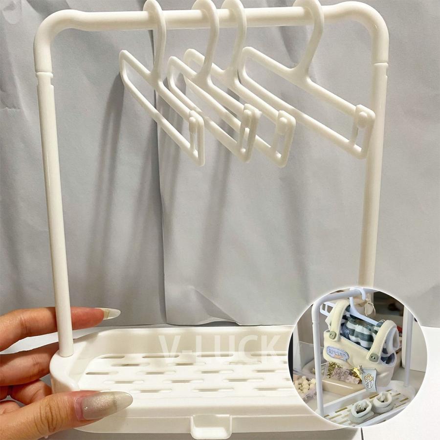 ラブブ ぬいぐるみ用 衣装ハンガー LABUBU ドール服ハンガー 物干しスタンド 人形用アクセサリー ミニチュア家具 着せ替え服収納 ハンガー10本付き ラブブグッズ |  | 01