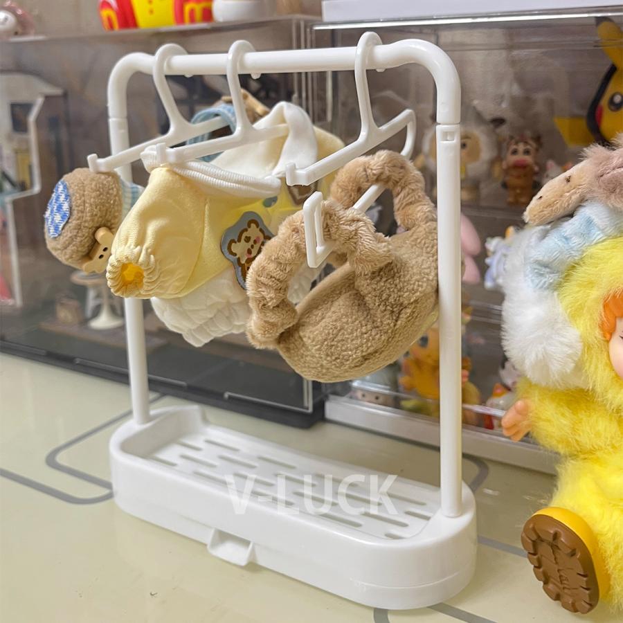 ラブブ ぬいぐるみ用 衣装ハンガー LABUBU ドール服ハンガー 物干しスタンド 人形用アクセサリー ミニチュア家具 着せ替え服収納 ハンガー10本付き ラブブグッズ |  | 03