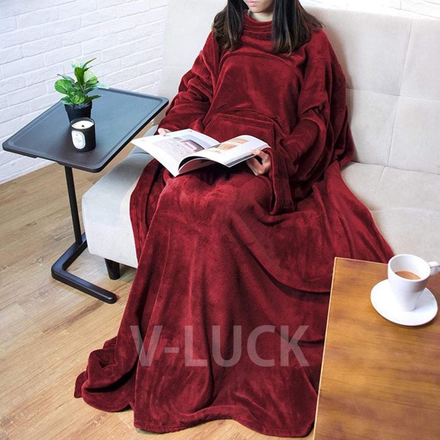 着る毛布 着るブランケット あったか ルームウェア レディース メンズ 極暖 ふわもこ 裏起毛 ハンドポケット付き おしゃれ 無地 冬用 防寒 部屋着 150×180cm |  | 06