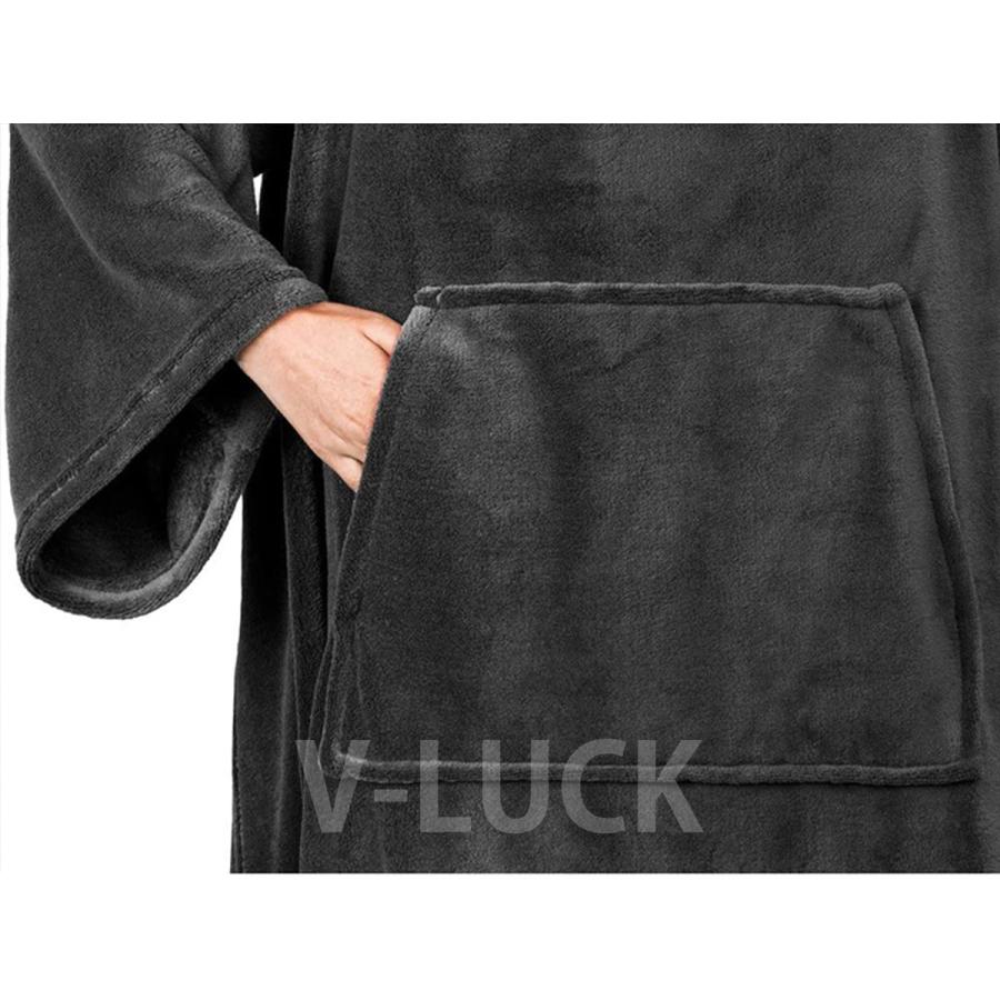 着る毛布 着るブランケット あったか ルームウェア レディース メンズ 極暖 ふわもこ 裏起毛 ハンドポケット付き おしゃれ 無地 冬用 防寒 部屋着 150×180cm |  | 07