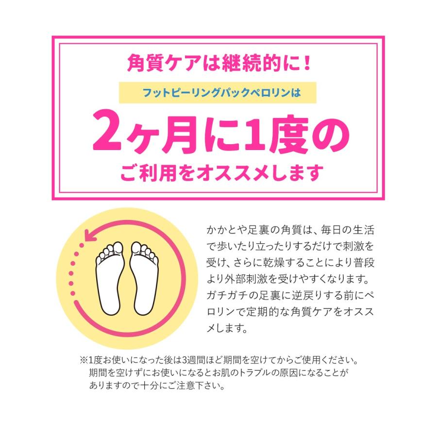 足裏 角質除去 ペロリン 4回分 かかと 角質ケア パック ひび割れ 乾燥 足の角質取り かかとケア フットケア 履くだけ フットピーリングパック|otbj|19