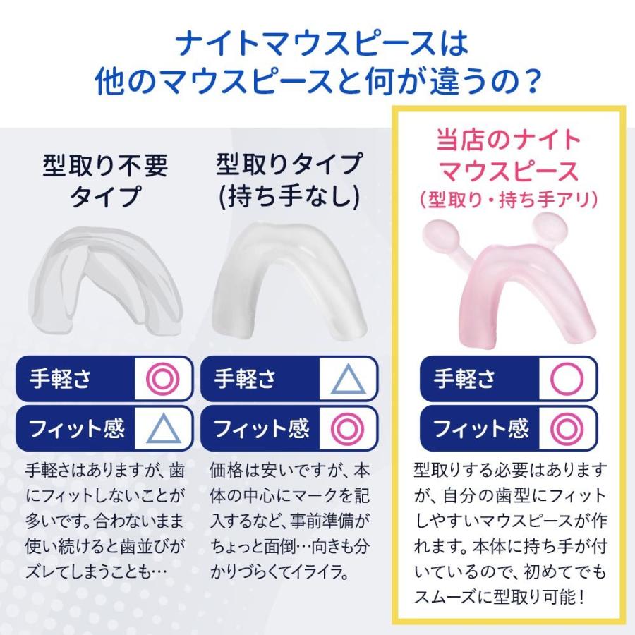 クーポンで10%OFF マウスピース 歯ぎしり ナイトマウスピース ケース付き いびき 食いしばり 原因 治し方 対策グッズ エラ 小顔 効果 市販  噛み締め 就寝用｜otbj｜06