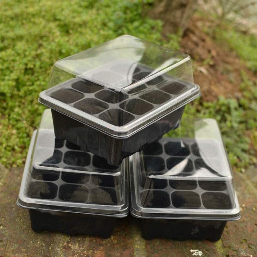 Readygohigh 育苗ボックス 5個セット 育苗ポット 育苗トレイ 安心の定価販売 育苗箱 種子トレイ 育苗セット セ 種まきハウス 12穴育苗 キット
