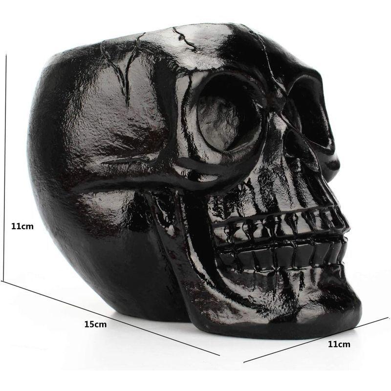 Queen B マルチスタンド ブラック ドクロ ペン メイク ブラシ スタンド 卓上 かっこいい おしゃれ インテリア 小物入れ 頭蓋骨 訳あり