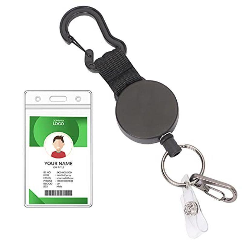 Www 吊り下げ名札用リール 強力リールキーホルダー カラビナ付 キーリール 最長58cm ピンオンリール 伸縮ストラップ リールクリップ Otc Store 通販 Yahoo ショッピング