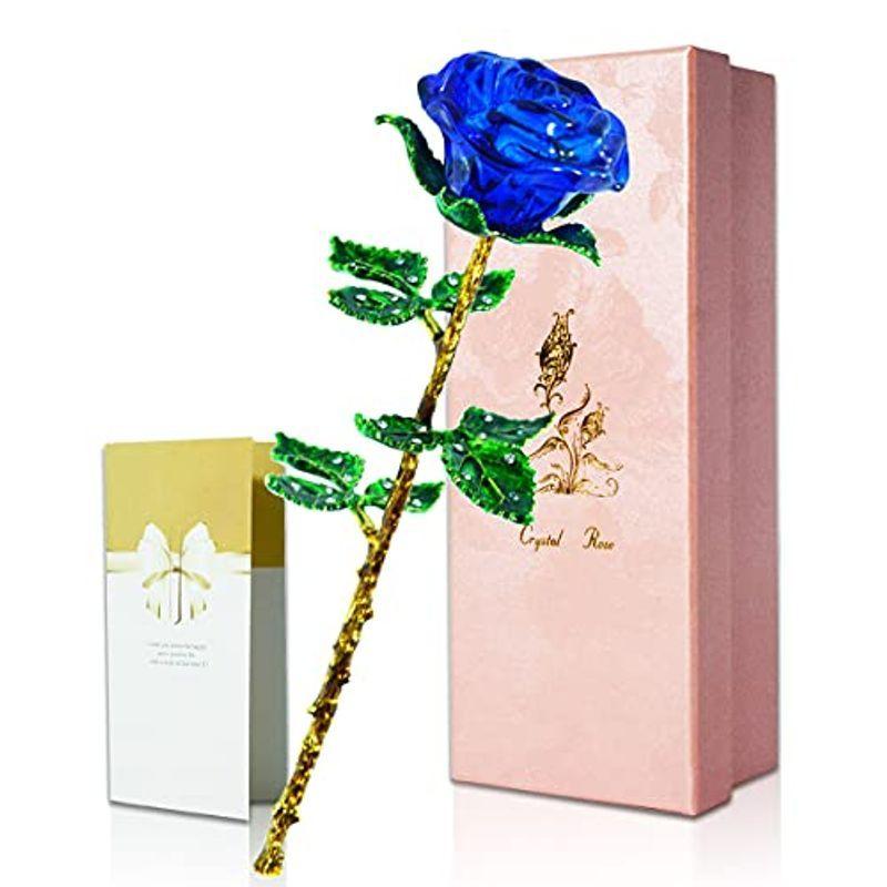 造花 インテリア クリスタル バラ 薔薇 一輪の花 枯れない花 フラワー Laluna K9幸運クリスタルガラスバラ 水晶玉 彼女 友達 家 花束 アレンジメント Www Bollywoodpapa Com