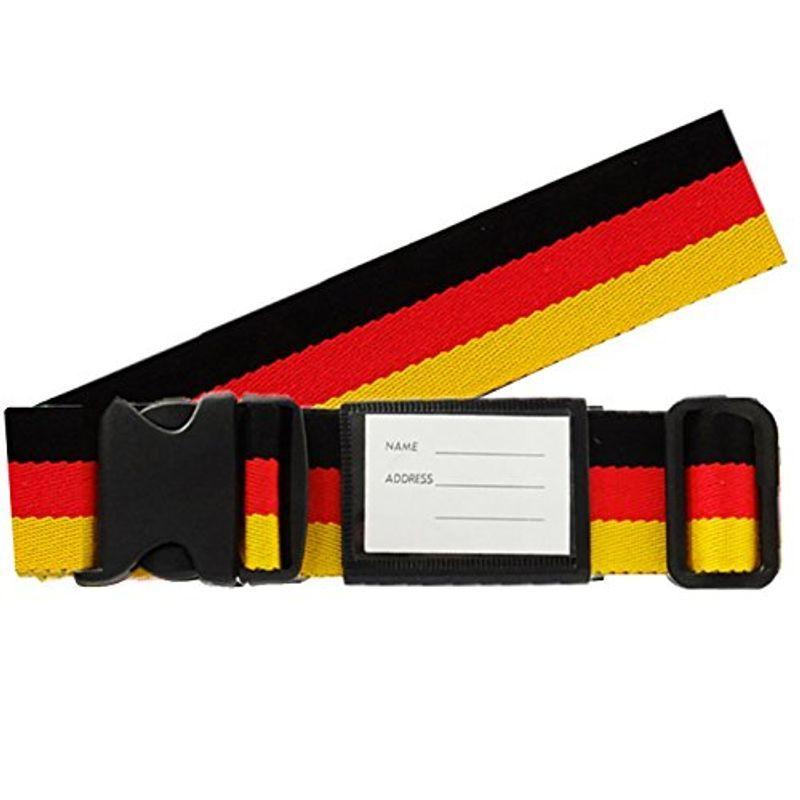 ワンタッチ スーツケースベルト ネーム タグ 付き 国旗柄 ドイツ 一番人気物