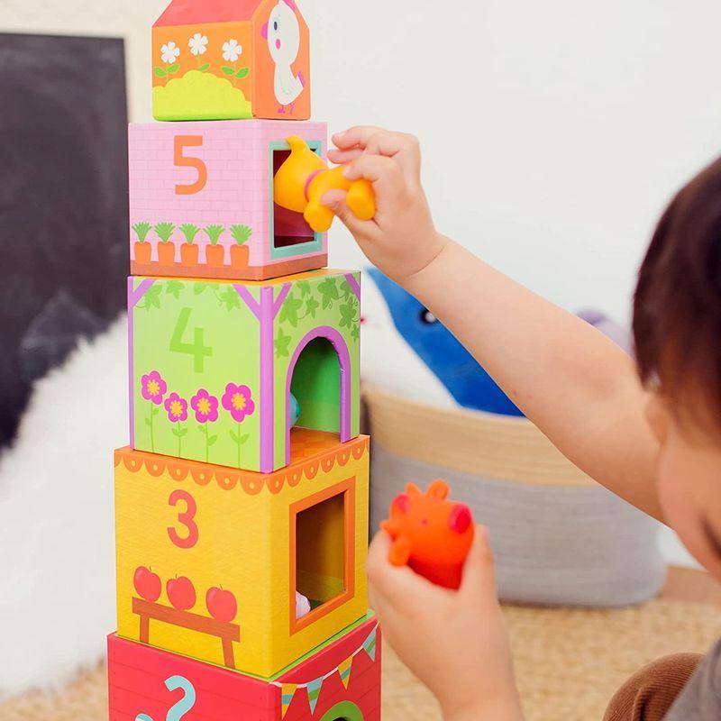 積み木 1歳 おもちゃ ボックス スタッキング 重ねる 大きい ブロック 赤ちゃん 知育玩具 2歳 数字 DJECO djeco ジェコ タ｜otc-store｜06