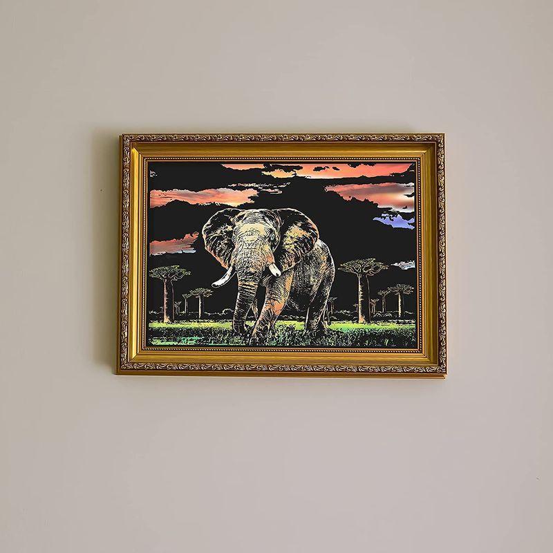 子供と大人のためのスクラッチアート スクラッチペーパーレインボーペインティングスケッチパッドdiyアートクラフト動物のスクラッ