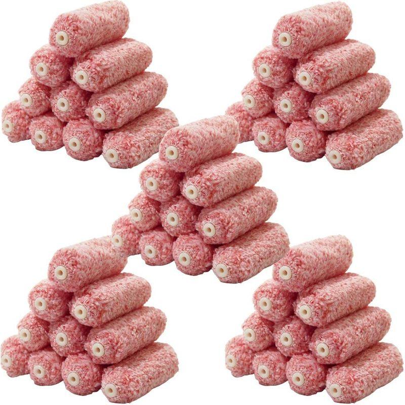 ハケ市 ミニスモール ローラー マイクロファイバー 混毛 レッド 3