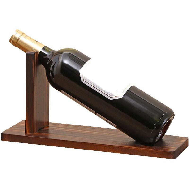 税込?送料無料】Anberotta 木製 ワインホルダー W078 インテリア ボトル シャンパン ディスプレイ (ダークブラウン) ワインラック  スタンド アルコール用品