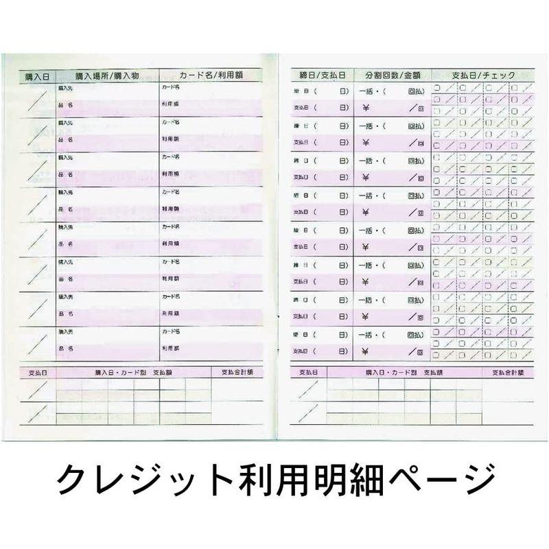 キュービックス 家計簿 クレジットカード記録帳 ドット グリーン 200741-10 手帳、日記、家計簿 キュービックス 家計簿 クレジットカード記録帳 ドット グリーン 200741-10