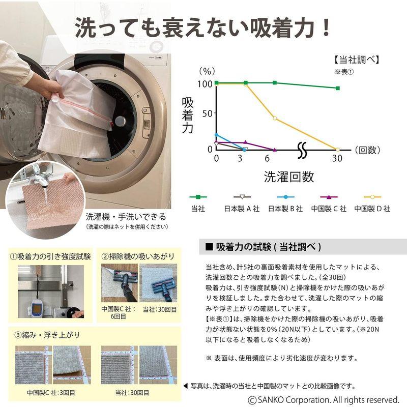 日本製 撥水 消臭 洗えるサンコー ずれない ジョイントマット 25×25cm ブラウンセット 50枚組 カーペットタイプ おくだけ吸着 タ - 6