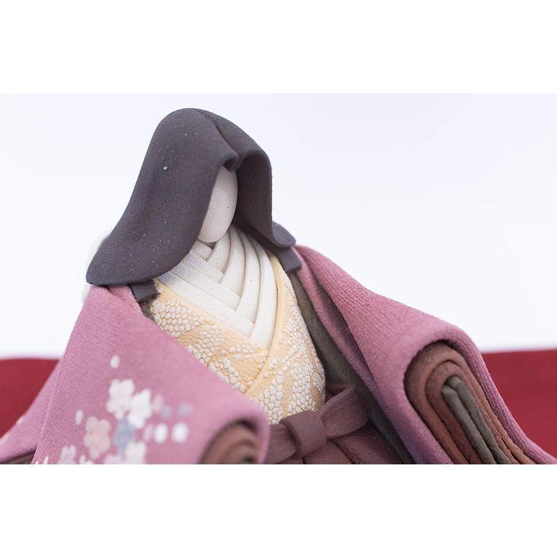 ひな人形 陶雛 澤りか作 (女雛 赤紫、男雛 黒) お雛様 コンパクト 水洗い可 桐箱入り 陶雛 澤りか作 女雛 赤紫 男雛 黒 お雛様 コンパクト 水洗い可 桐箱入り