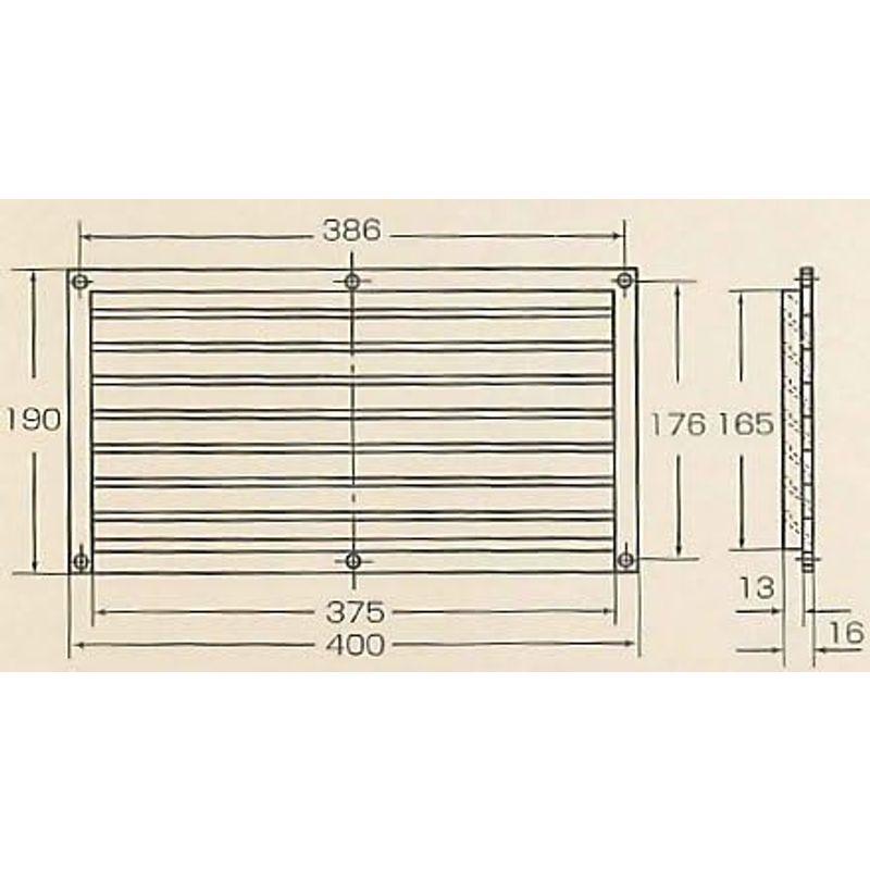 ライク P.C ドア用ガラリ 190×400 2枚一組 発泡白｜otc-store｜02