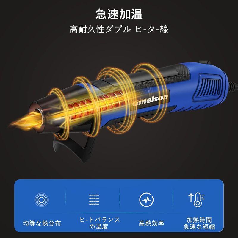 エンボスヒーターGinelson ヒートガン 小型 350W ホットガン 急速加温 350℃ 超軽量 DIY 熱収縮紙装飾品 工芸 熱処理加｜otc-store｜04