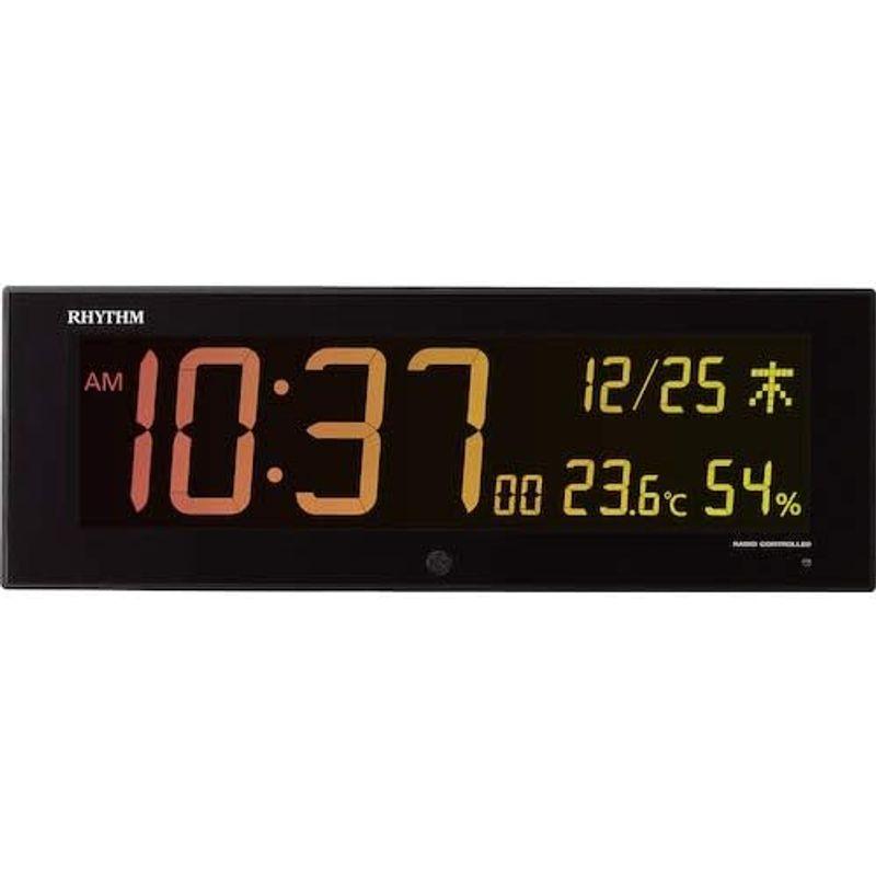 リズム(RHYTHM) 大型 掛け時計 電波時計 デジタル カラー グラデーション LED 365色 表示 黒 Iroria G 8RZ18｜otc-store｜19