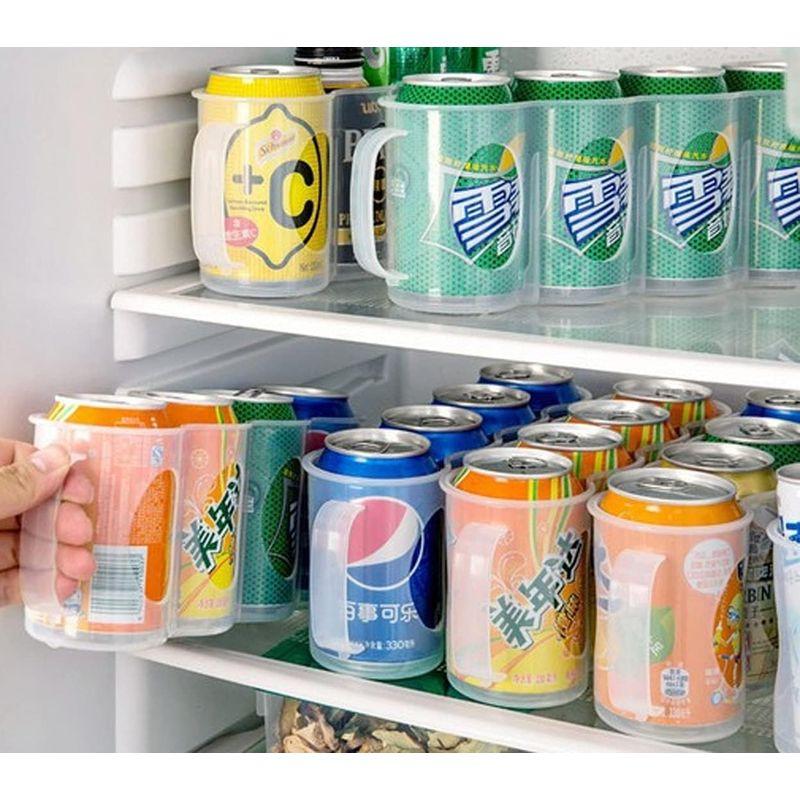 narunaru 冷蔵庫スッキリ 4本収納 ドリンク缶ホルダー 2個セット 取っ手付き 缶が見やすい透明素材 缶ディスペンサー PP素材 ビ｜otc-store｜07