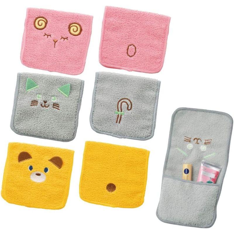 ANIMAL TOWEL 3枚セット販売アニマルポケットハンカチタオル 小物ポーチとしても使える・裏側かわいいシッポ刺繍付き｜otc-store｜02