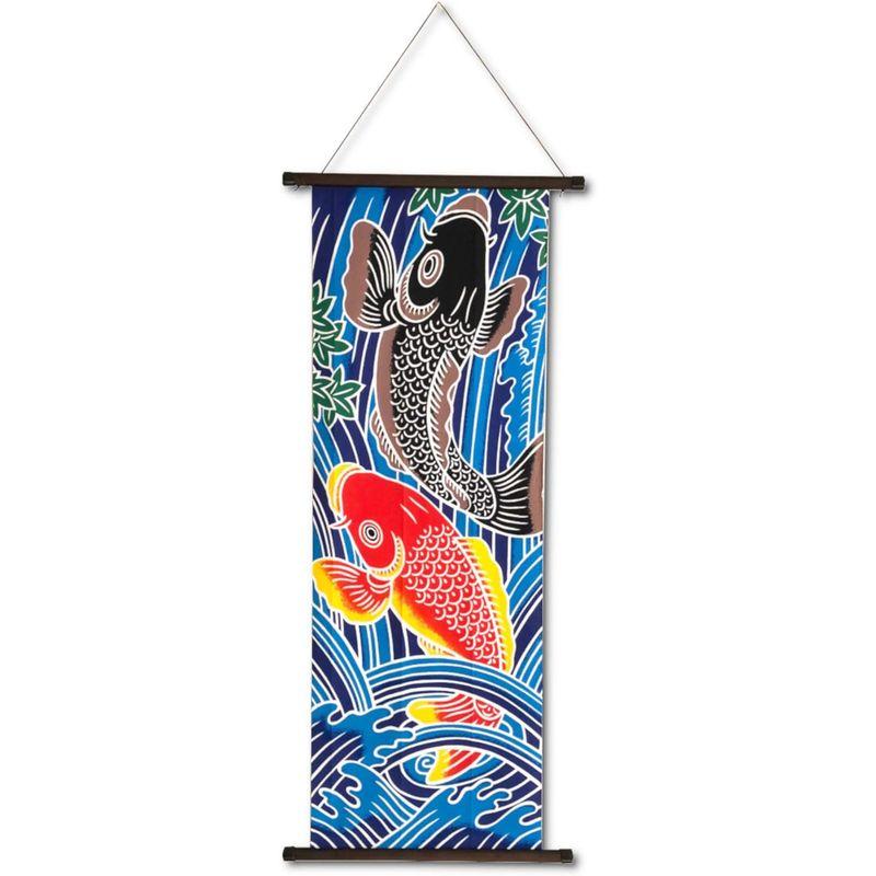 手ぬぐい タペストリー 壁飾り 天然木棒セット 日本製 伝統 職人 鯉の滝登り 登龍門｜otc-store｜05