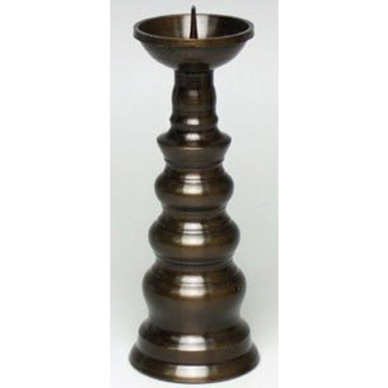 京仏壇はやし 仏具 ローソク立 色付 3寸 真鍮製 各ご宗派でお使い