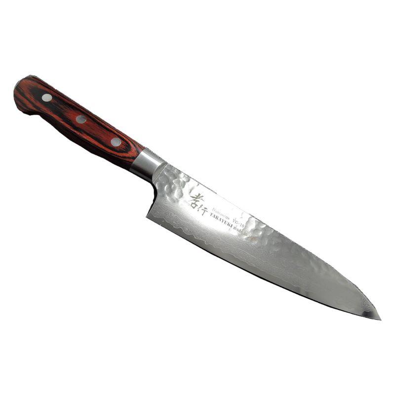 堺孝行 槌目ダマスカス VG10割込み 33層 牛刀180mm 07396 : OTC-STORE