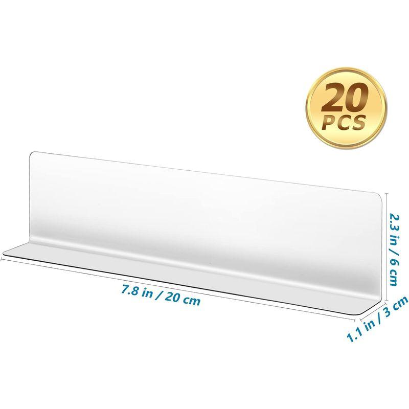 STOBAZA 棚仕切り板 I字 商品仕切り板 20個 6cm 透明商品