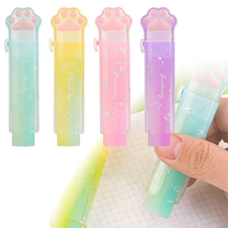 PUREAMBER 消しゴム 小学生 よく消える スティック消しゴム ペン 猫