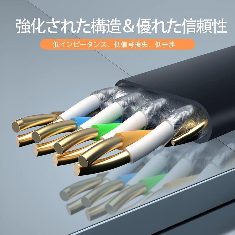 KAIYA (カイヤ) Cat6 LANケーブル フラット スリム 高速 1Gbps/350MHz ギガビット RJ45コネクタ やわらかい｜otc-store｜08